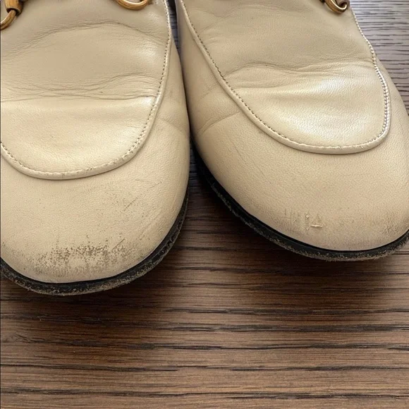 Gucci Brixton Women’s Ivory Leather Horsebit Loafers 39.5. - Picture 6 of 10